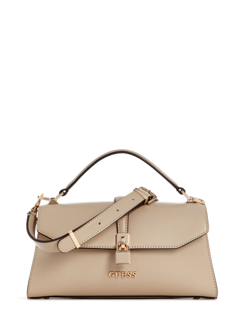 GUESS Handtasche Queensland Top Handle Flap Bag Dove Logo