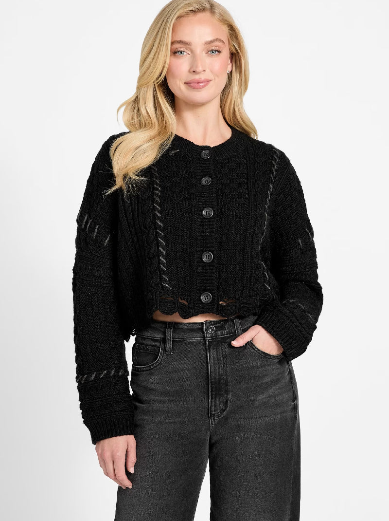Kaori Wool-Blend Stitched Cardigan – GUESS Thailand