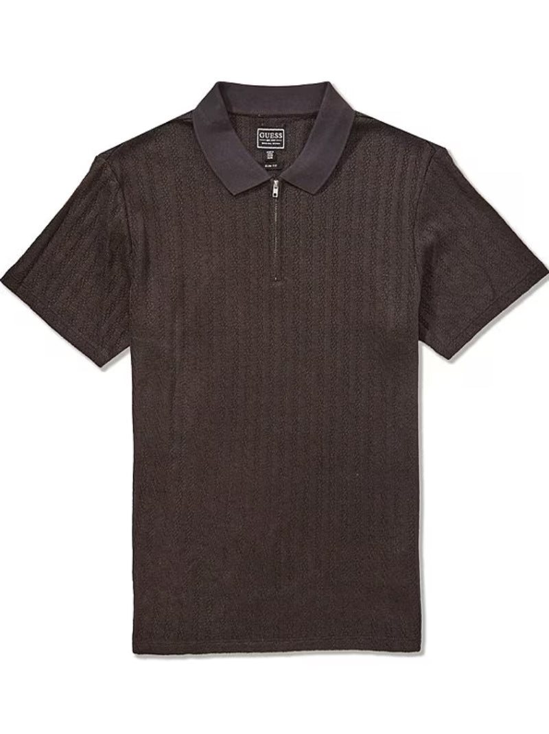 Guess Short Sleeve Grady Rib Zip Polo – GUESS Thailand