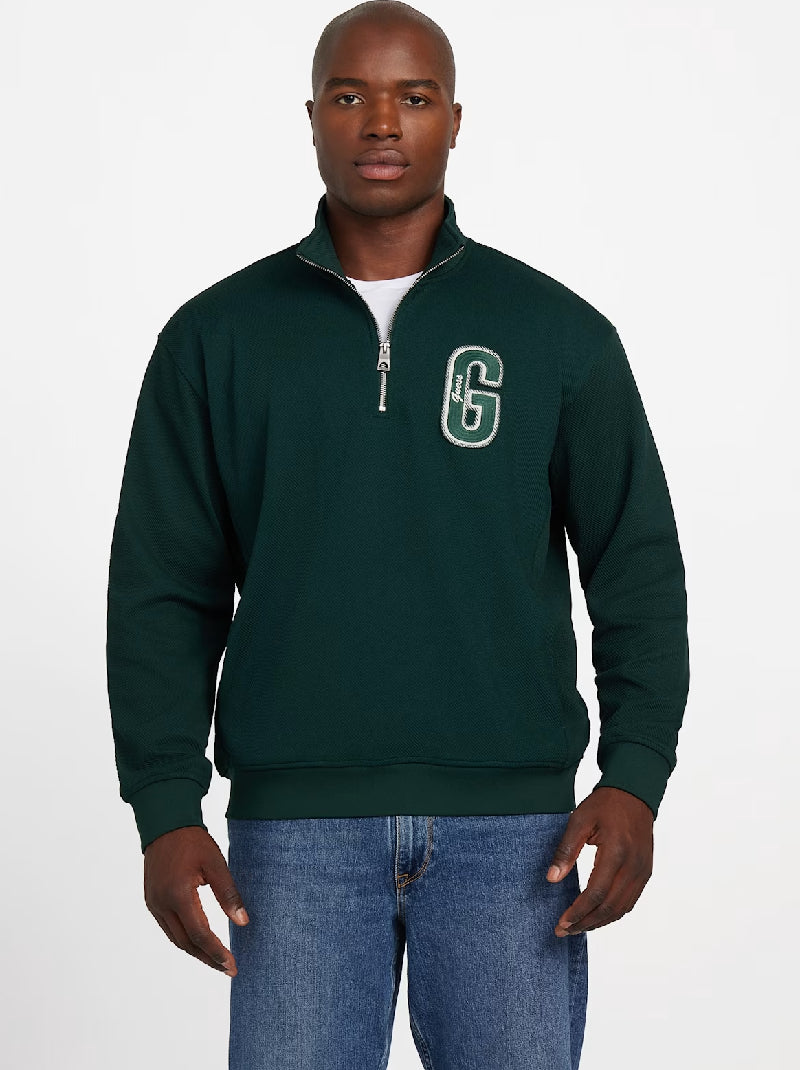 Stretch twill half-zip sweatshirt – GUESS Thailand