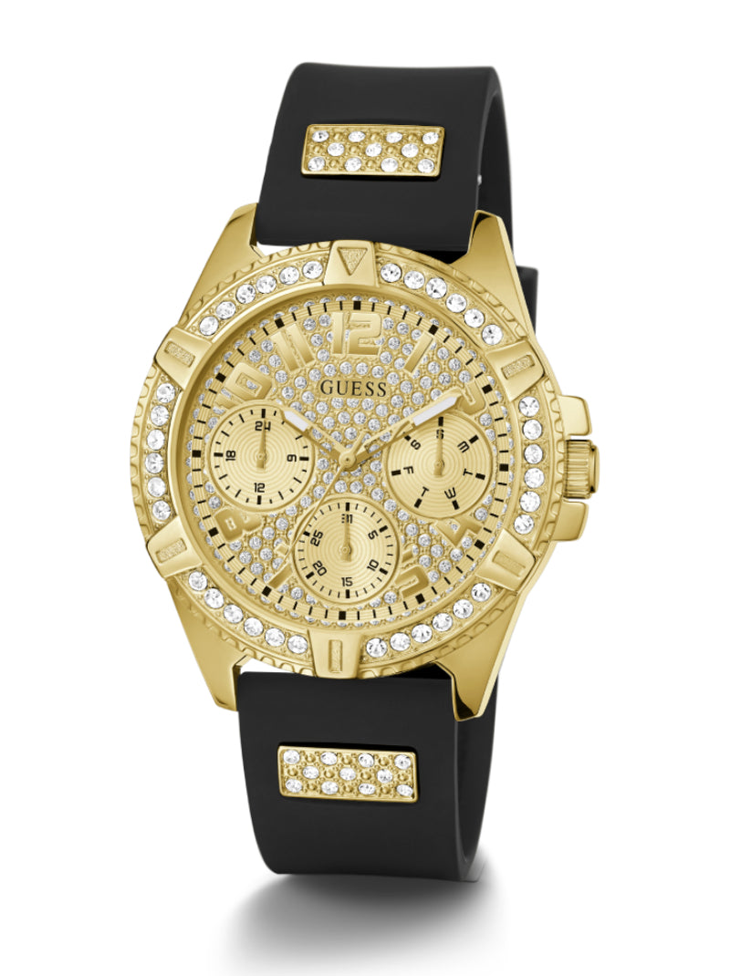 LADY FRONTIER Gold Multi-function Black Silicone Band – GUESS Thailand