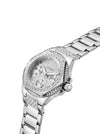 Guess Ladies Silver-Tone Rhinestone Multifunction Watch