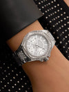 Guess Ladies Silver-Tone Rhinestone Multifunction Watch