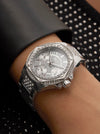 Guess Ladies Silver-Tone Rhinestone Multifunction Watch