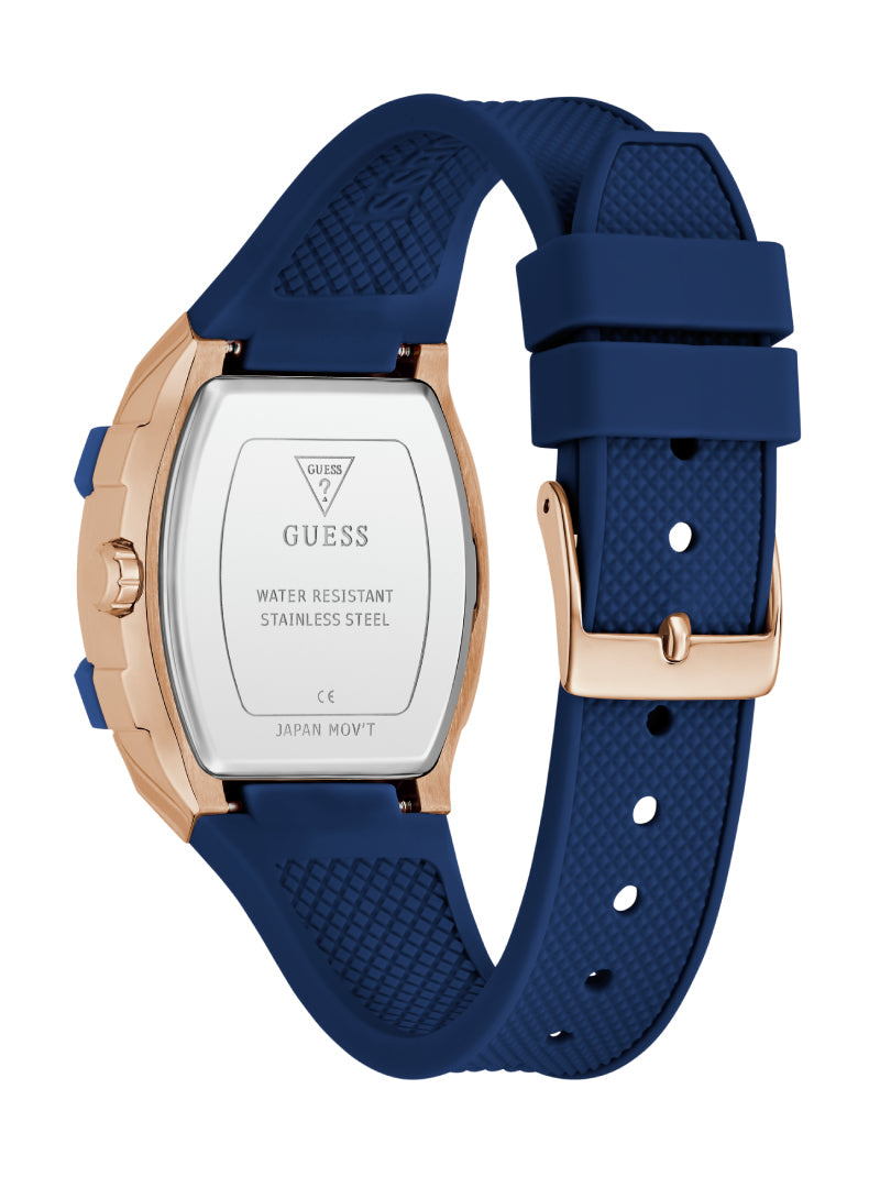 Guess Ladies Phoenix Blue Rose Gold Tone Multi-Function Watch