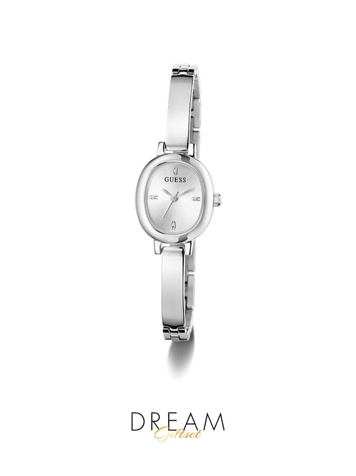 (Dream Set)  นาฬิกาข้อมือผู้หญิง Penelope Silver Tone Analog Watch+ต่างหู