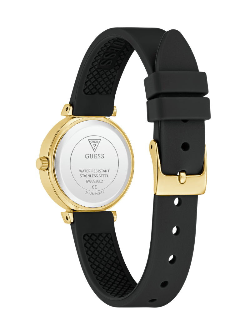 Guess Ladies Mini Rumour Black Gold Tone Analog Watch