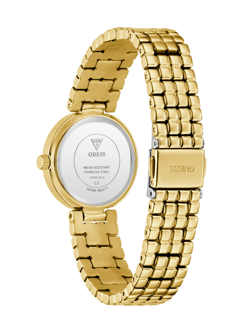 knee length dresses for ladies GUESS Ladies Gold Tone Analog Watch - U0989L2