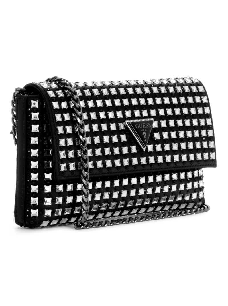 Pochette GUESS Zalina Mini Flap En Maille Strass - Noir - Avec Bandoulière - 21x13x2,5 Cm - 7