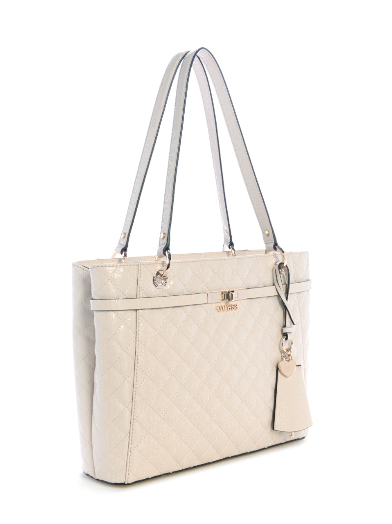 Guess BESSEY NOEL TOTE - Kabelka - sand/béžová Guess BESSEY NOEL TOTE - Kabelka - sand/béžová