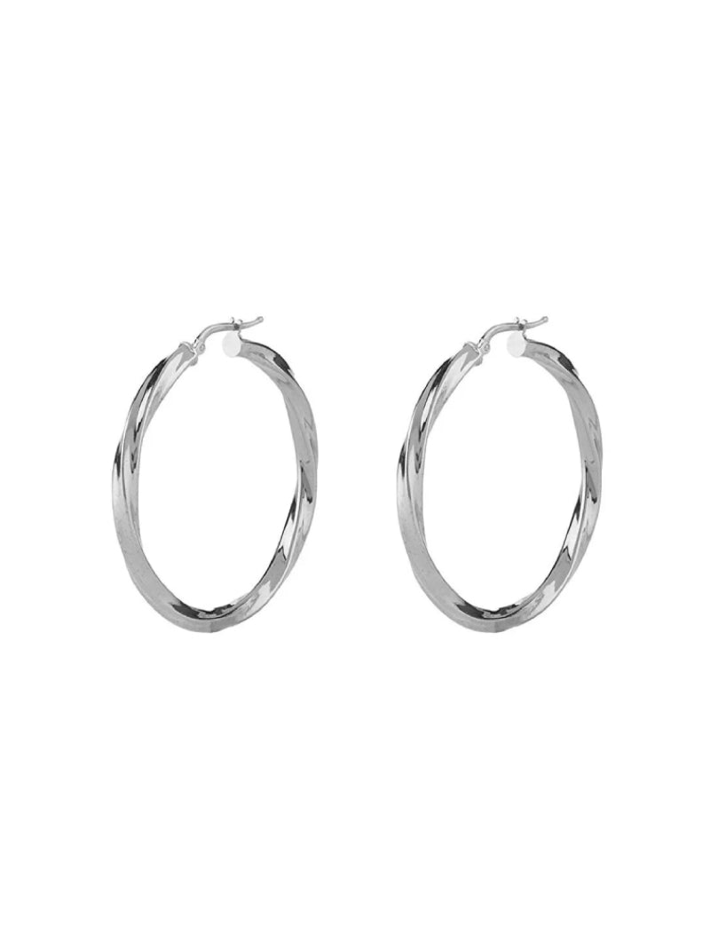 ต่างหูผู้หญิง Hoop Torchon Earrings