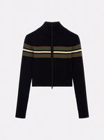 เสื้อสเวตเตอร์ทรงครอป GUESS Originals Eco Stripe Full Zip Sweater