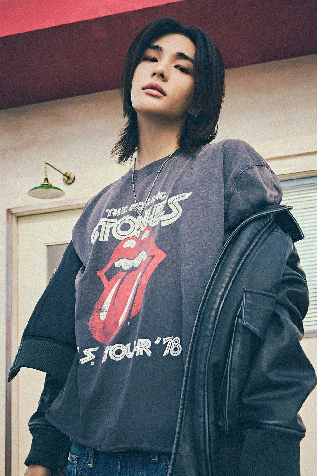 เสื้อผู้ชาย GJ X Rolling Stones Printed Long-Sleeve
